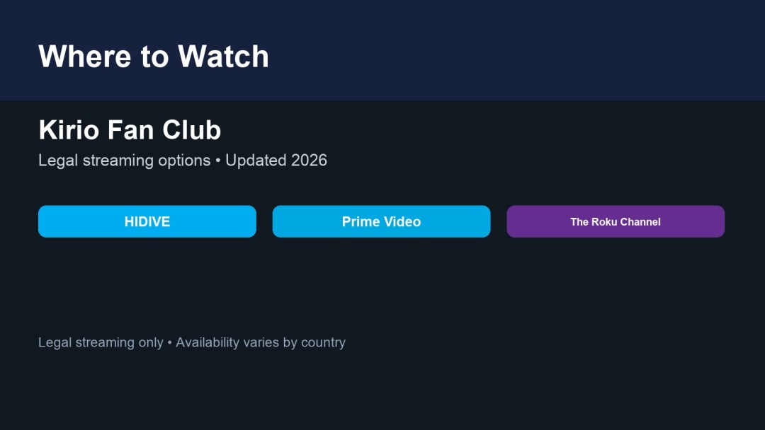 Where to watch Kirio Fan Club featured image