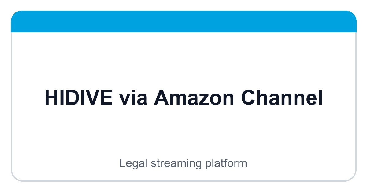 HIDIVE via Amazon Channel logo image