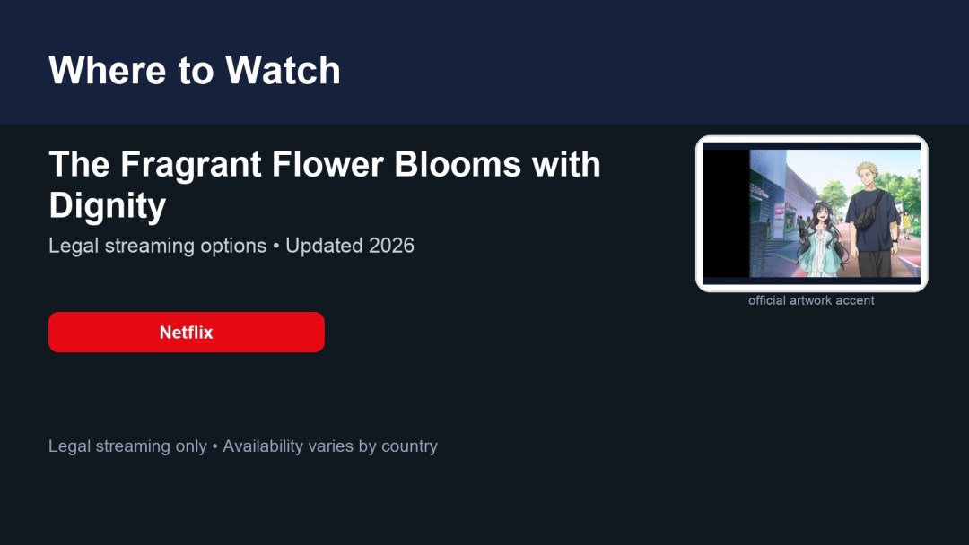 Where to watch The Fragrant Flower Blooms with Dignity featured image